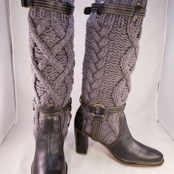 AMAZING CABLE KNIT AND LEATHER HARNESS TIMBERLAND 88310 WOMEN BOOTS SIZE 10 M - Picture 4 of 11